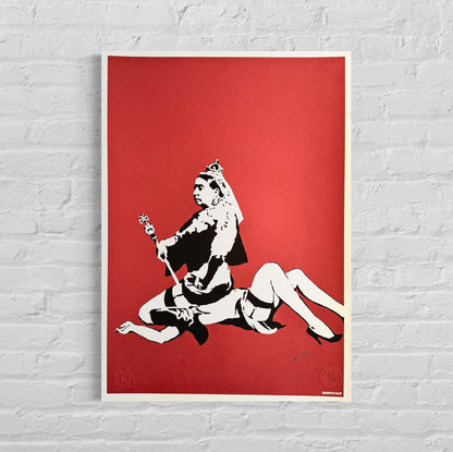 Genummerde editie BANKSY Queen Vic Gesigneerd - certificaat - Wall Art, Grafitti Art, Lithograph, Stencil Art