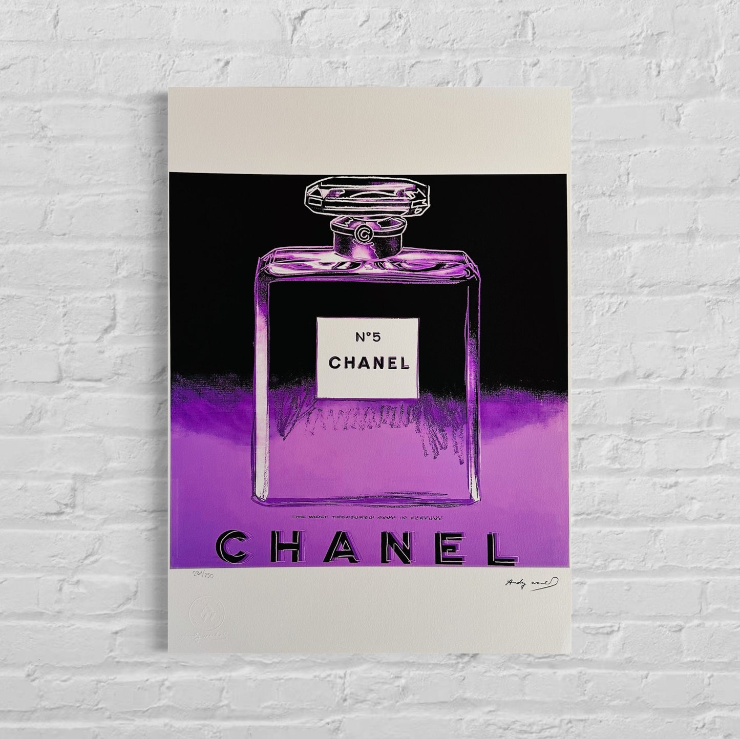 Genummerde editie ANDY WARHOL Chanel Gesigneerd - Certificaat Leo Castelli - Pop art Advertising- lithograph