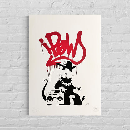 Genummerde editie BANKSY Ratpow Gesigneerd - certificaat - Wall Art, Grafitti Art, Lithograph, Stencil Art