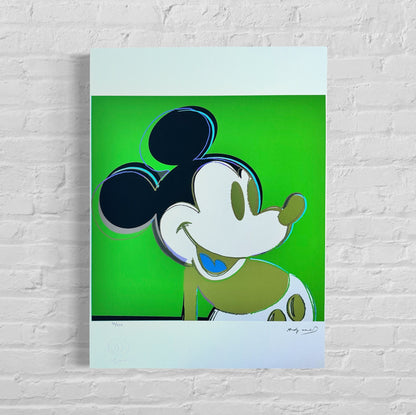 Genummerde editie ANDY WARHOL Mickey mouse groen Gesigneerd - Certificaat - Leo Castelli - Pop art -- lithograph