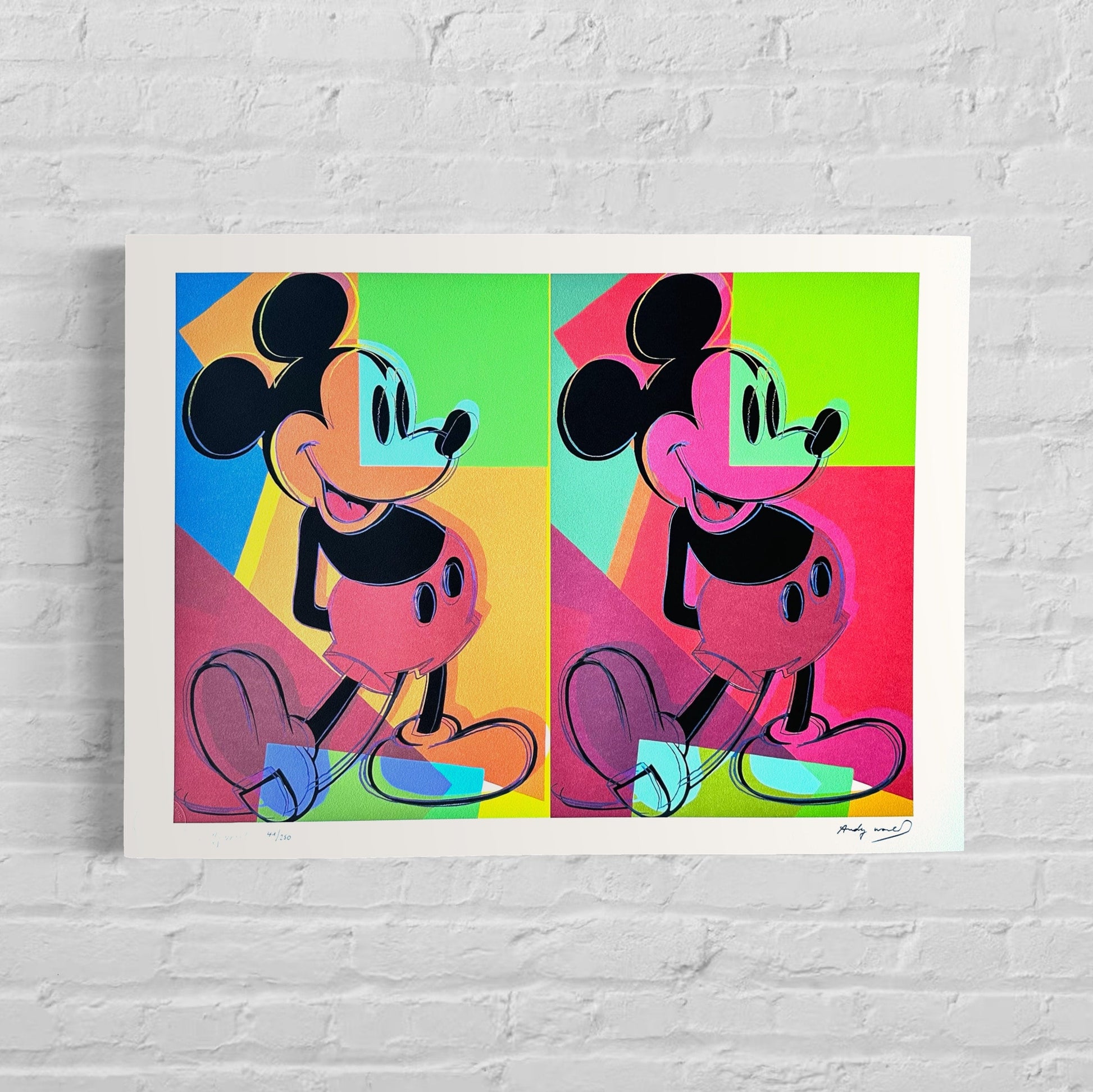 Genummerde editie ANDY WARHOL double mickey Gesigneerd - Certificaat Leo Castelli - Pop art - lithograph