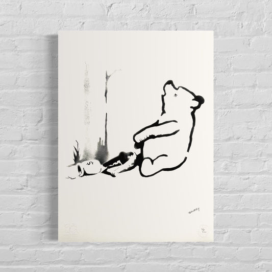 Genummerde editie BANKSY Winnie the Pooh Gesigneerd - certificaat - Wall Art, Grafitti Art, Lithograph, Stencil Art