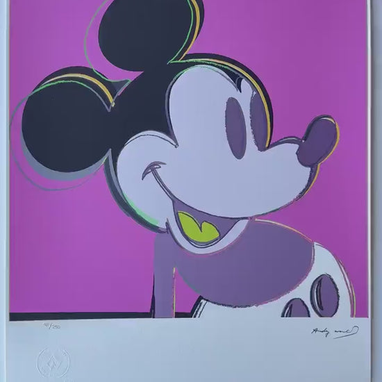 Genummerde editie ANDY WARHOL Mickey mouse paars Gesigneerd - Certificaat - Leo Castelli - Pop art -- lithograph