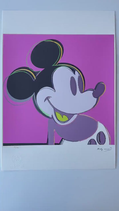 Genummerde editie ANDY WARHOL Mickey mouse paars Gesigneerd - Certificaat - Leo Castelli - Pop art -- lithograph