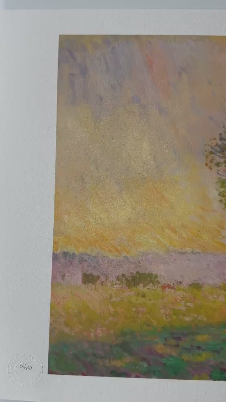 Genummerde editie Claude Monet Saules au soleil couchant Gesigneerd - certificaat - lithograph