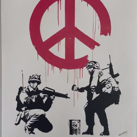 BANKSY  Cnd Soldiers Gesigneerd - certificaat - Banksy Grafitti Art, Banksy Wall Art, Banksy Lithograph, Banksy Gift, Banksy Stencil Art