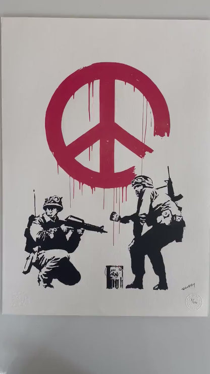 BANKSY  Cnd Soldiers Gesigneerd - certificaat - Banksy Grafitti Art, Banksy Wall Art, Banksy Lithograph, Banksy Gift, Banksy Stencil Art