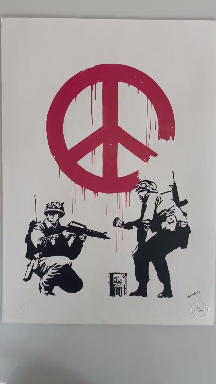 BANKSY  Cnd Soldiers Gesigneerd - certificaat - Banksy Grafitti Art, Banksy Wall Art, Banksy Lithograph, Banksy Gift, Banksy Stencil Art