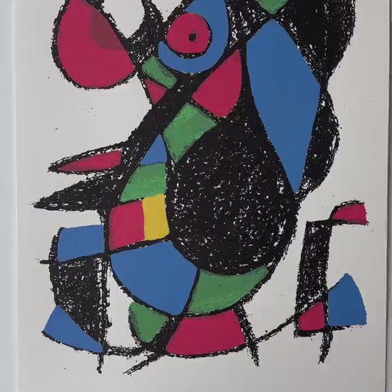 Joan Miró, Abstract prachtige levendige kleuren - Gesigneerd - Certificaat - stempel limited Barcelona Espana - Arches paper