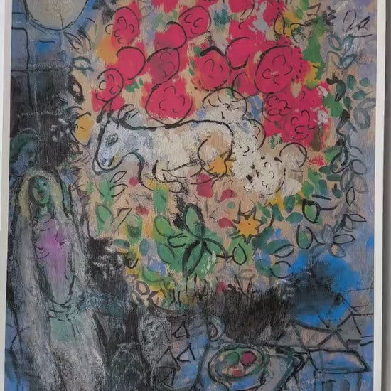 Genummerde editie Marc Chagall Rozen en figuren Gesigneerd - certificaat - lithograph