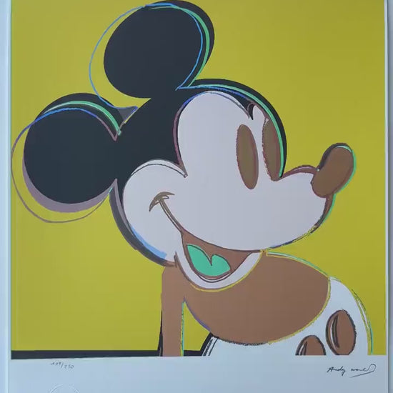 Genummerde editie ANDY WARHOL Mickey mouse geel Gesigneerd - Certificaat - Leo Castelli - Pop art -- lithograph