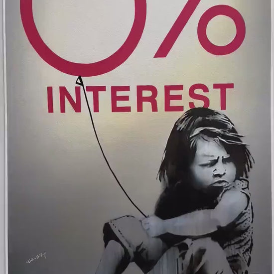 BANKSY Zero interest Gesigneerd - certificaat - Banksy Grafitti Art, Banksy Wall Art, Banksy Lithograph, Banksy Gift, Banksy Stencil Art