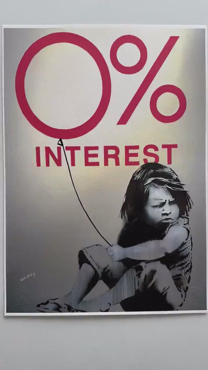 BANKSY Zero interest Gesigneerd - certificaat - Banksy Grafitti Art, Banksy Wall Art, Banksy Lithograph, Banksy Gift, Banksy Stencil Art