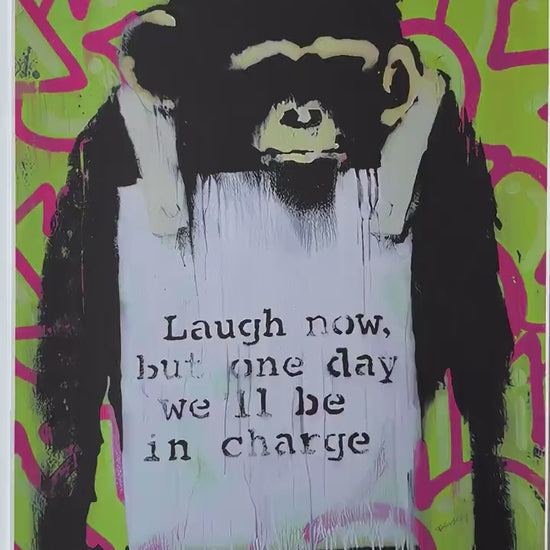 BANKSY Laugh now Gesigneerd - certificaat - Banksy Grafitti Art, Banksy Wall Art, Banksy Lithograph, Banksy Gift, Banksy Stencil Art