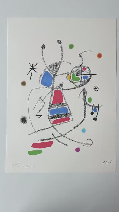 Genummerde editie Joan Miró, Abstract prachtige levendige kleuren - Gesigneerd - Certificaat -  limited Barcelona Espana -