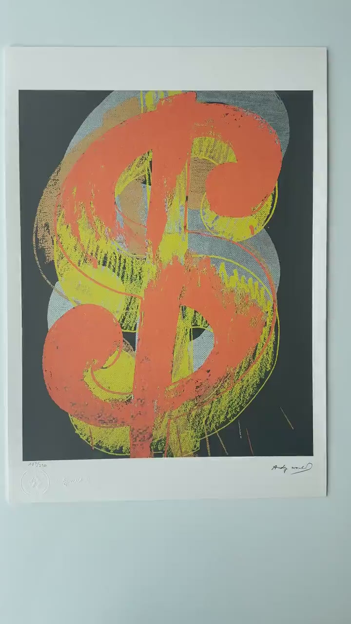 Genummerde editie ANDY WARHOL dollar Gesigneerd - Certificaat Leo Castelli - Pop art - lithograph