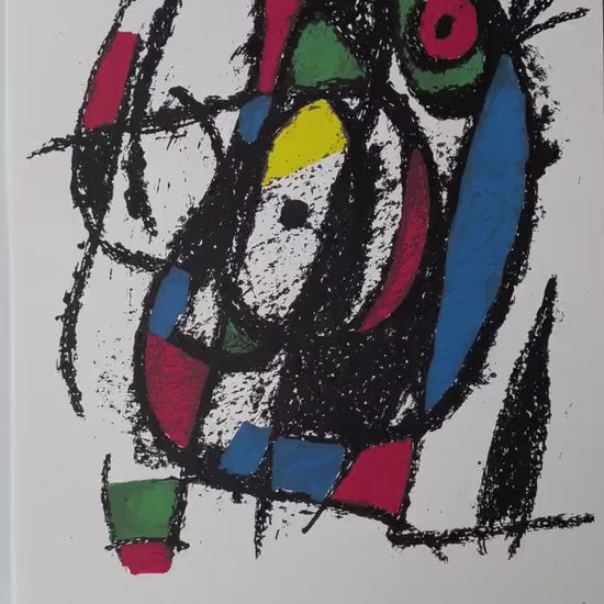 Joan Miró, Abstract prachtige levendige kleuren - Gesigneerd - Certificaat - stempel limited Barcelona Espana - Arches paper