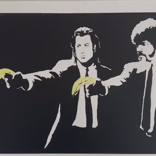 BANKSY  Pulp Fiction Gesigneerd - certificaat - Banksy Grafitti Art, Banksy Wall Art, Banksy Lithograph, Banksy Gift, Banksy Stencil Art