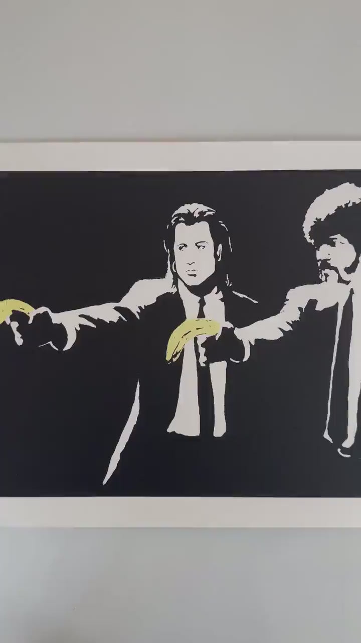 BANKSY  Pulp Fiction Gesigneerd - certificaat - Banksy Grafitti Art, Banksy Wall Art, Banksy Lithograph, Banksy Gift, Banksy Stencil Art