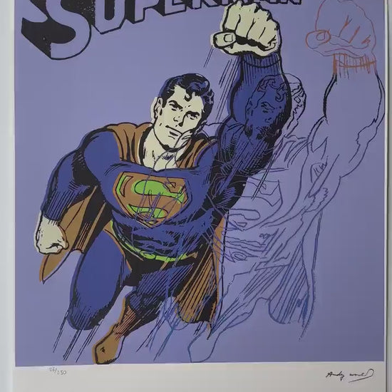 Genummerde editie ANDY WARHOL Superman paars Gesigneerd - Certificaat Leo Castelli - Pop art Myths - lithograph