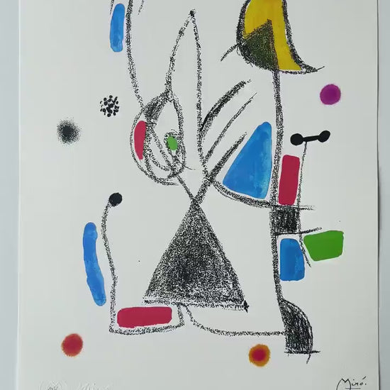 Genummerde editie Joan Miró, Abstract prachtige levendige kleuren - Gesigneerd - Certificaat -  limited Barcelona Espana -