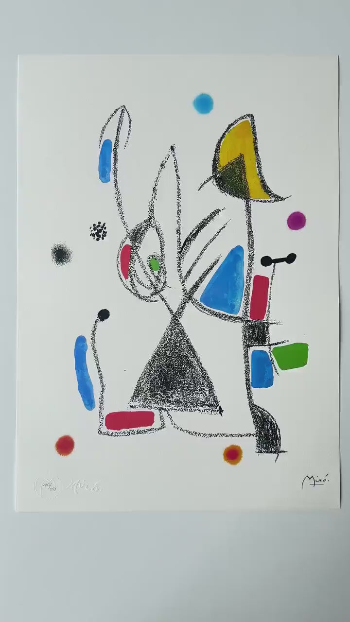 Genummerde editie Joan Miró, Abstract prachtige levendige kleuren - Gesigneerd - Certificaat -  limited Barcelona Espana -