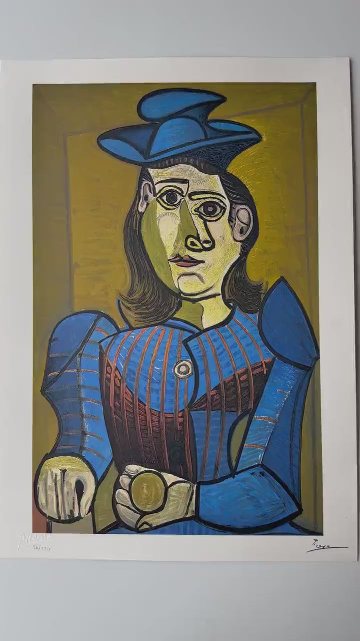 Pablo Picasso, Femme Assise (Dora Maar), 1955 - Gesigneerd - Certificaat - stamp Museu Picasso - Arches paper- lithograph