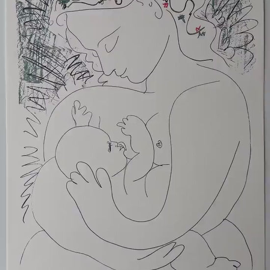 Pablo Picasso, (Grand Maternity), 1963 - Gesigneerd - Certificaat - stamp Museu Picasso - Arches paper