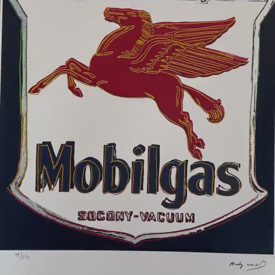 ANDY WARHOL Mobilgas Gesigneerd - Certificaat Leo Castelli - Pop art Advertising- lithograph