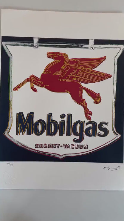 ANDY WARHOL Mobilgas Gesigneerd - Certificaat Leo Castelli - Pop art Advertising- lithograph