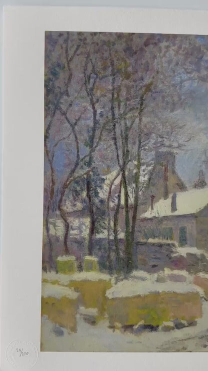 Genummerde editie Claude Monet Wintereffecten in Argenteuil Gesigneerd - certificaat - lithograph