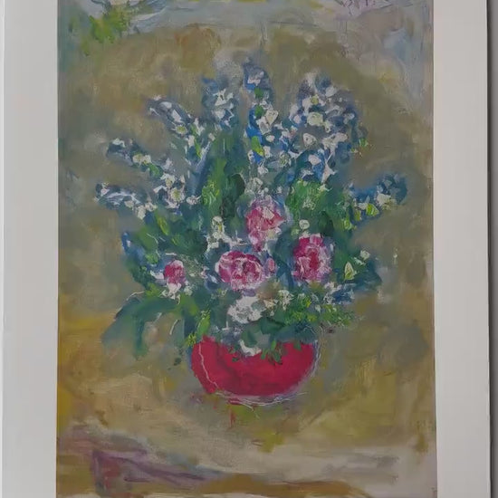 Genummerde editie Marc Chagall bloemen Gesigneerd - certificaat - lithograph