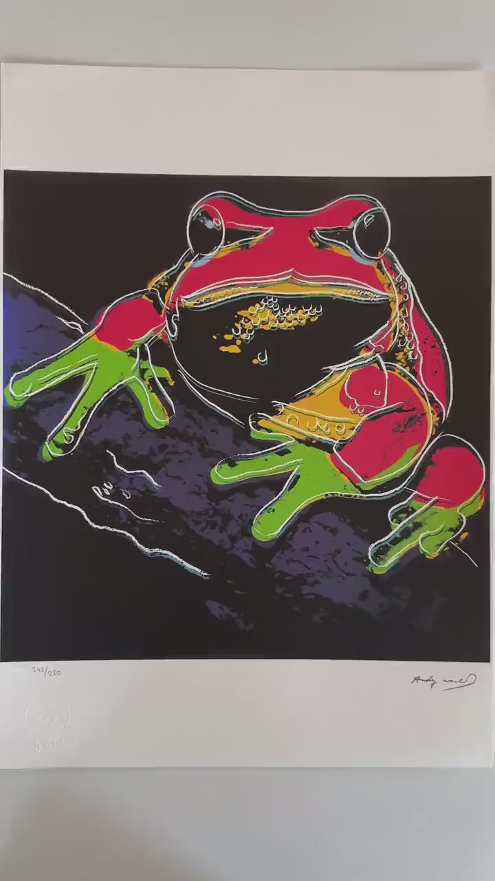 ANDY WARHOL Kikker Gesigneerd - Certificaat Leo Castelli - Pop art  Bedreigde diersoorten- lithograph