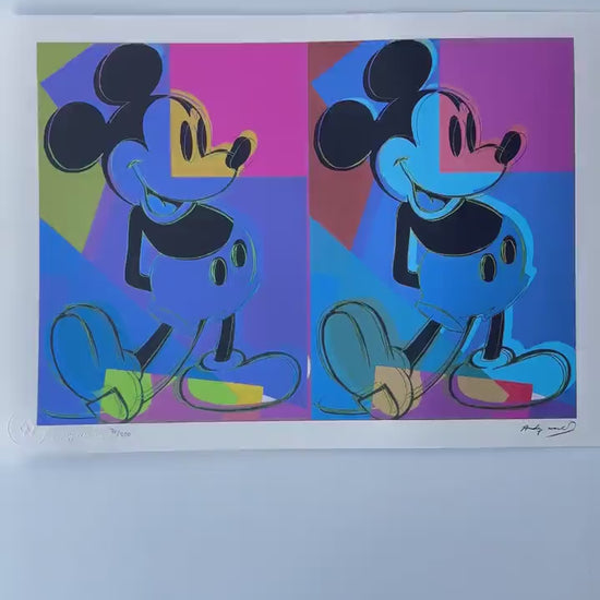 Genummerde editie ANDY WARHOL double mickey  Gesigneerd - Certificaat Leo Castelli - Pop art - lithograph