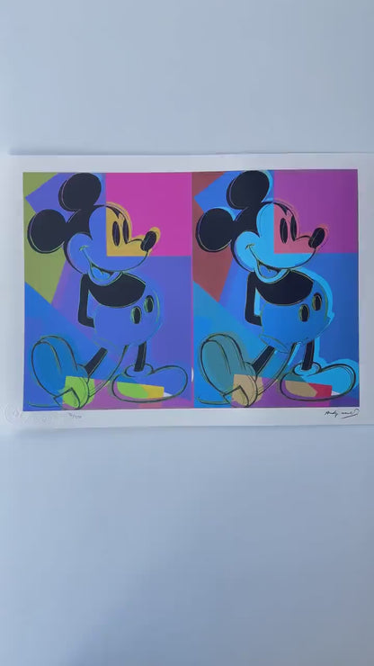 Genummerde editie ANDY WARHOL double mickey  Gesigneerd - Certificaat Leo Castelli - Pop art - lithograph