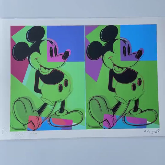 Genummerde editie ANDY WARHOL double mickey  Gesigneerd - Certificaat Leo Castelli - Pop art - lithograph high heels