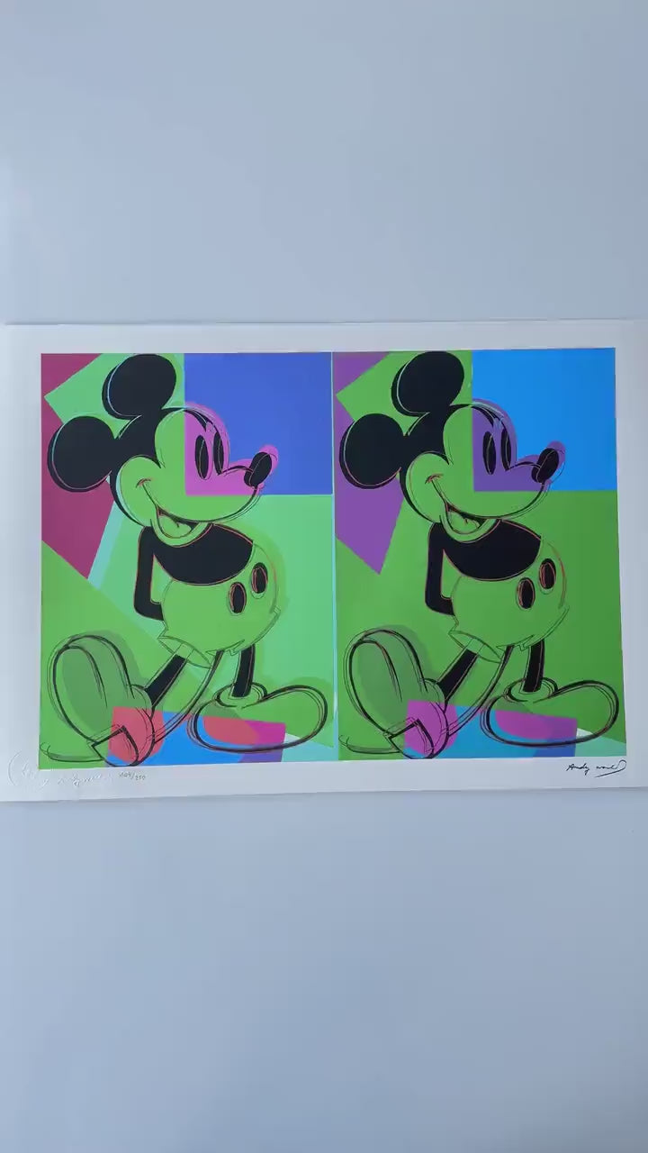 Genummerde editie ANDY WARHOL double mickey  Gesigneerd - Certificaat Leo Castelli - Pop art - lithograph high heels