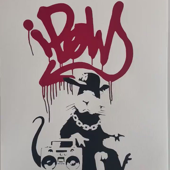 BANKSY  Ratpow Gesigneerd - certificaat - Banksy Grafitti Art, Banksy Wall Art, Banksy Lithograph, Banksy Gift, Banksy Stencil Art