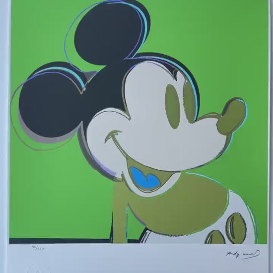 Genummerde editie ANDY WARHOL Mickey mouse groen Gesigneerd - Certificaat - Leo Castelli - Pop art -- lithograph