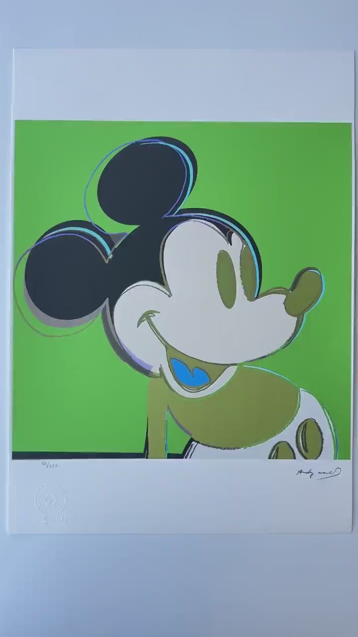 Genummerde editie ANDY WARHOL Mickey mouse groen Gesigneerd - Certificaat - Leo Castelli - Pop art -- lithograph