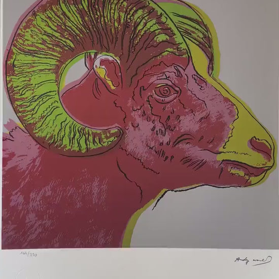 ANDY WARHOL Ram Gesigneerd - Certificaat Leo Castelli - Pop art  Bedreigde diersoorten- lithograph