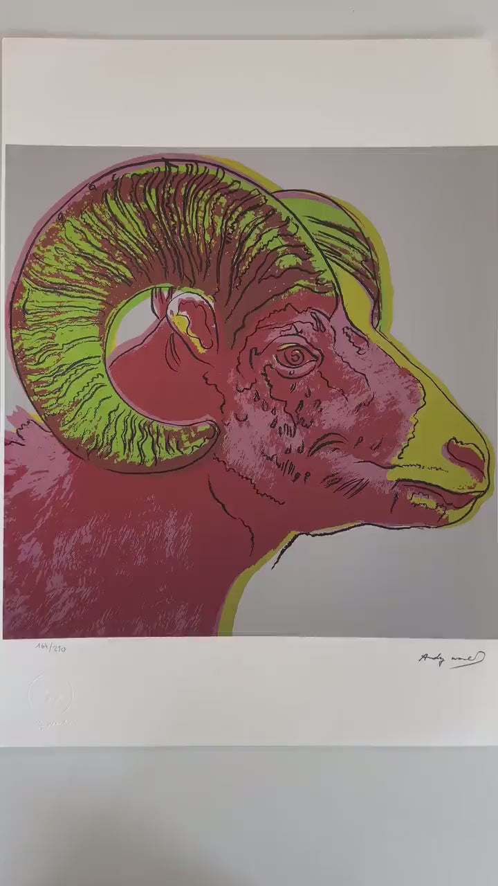 ANDY WARHOL Ram Gesigneerd - Certificaat Leo Castelli - Pop art  Bedreigde diersoorten- lithograph