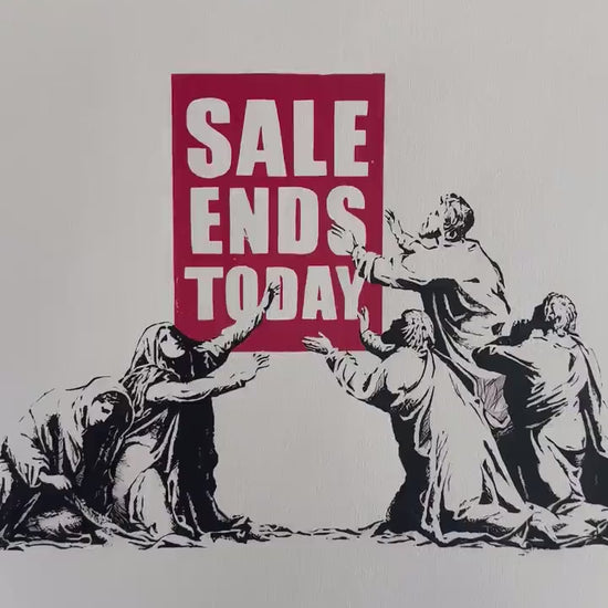 BANKSY  Sale Ends Today Gesigneerd - certificaat - Banksy Grafitti Art, Banksy Wall Art, Banksy Lithograph, Banksy Gift, Banksy Stencil Art