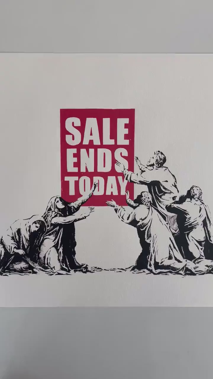 BANKSY  Sale Ends Today Gesigneerd - certificaat - Banksy Grafitti Art, Banksy Wall Art, Banksy Lithograph, Banksy Gift, Banksy Stencil Art