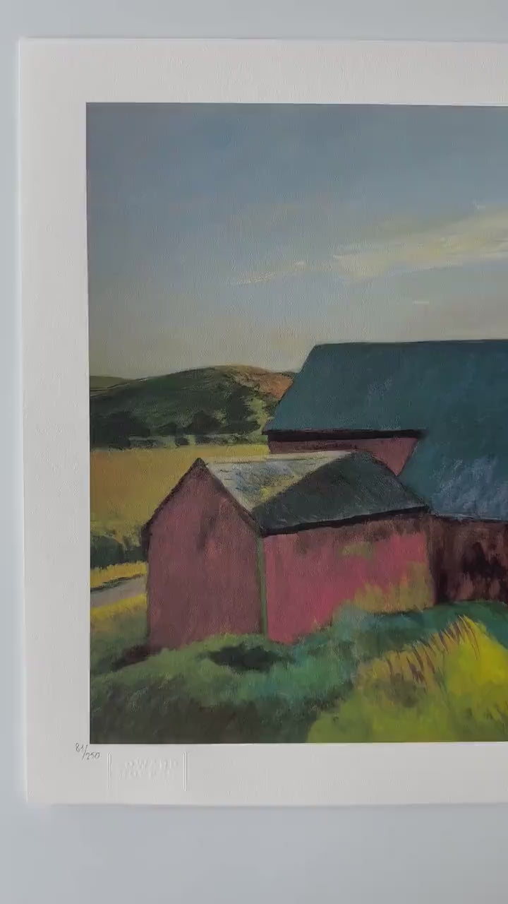 Genummerde editie Edward Hopper Cobb's Barns, South Truro-  Gesigneerd - certificaat - lithograph