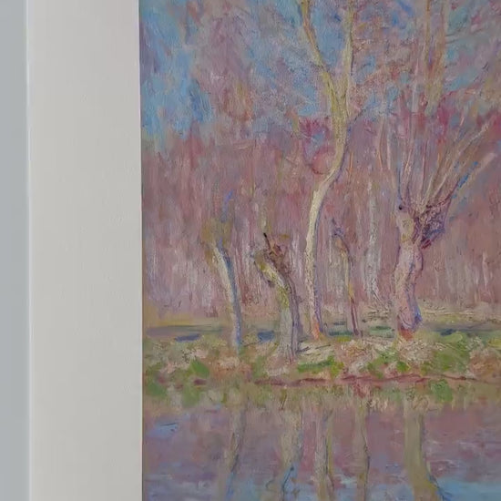 Genummerde editie Claude Monet Bomen langs het water, lente in Giverny Gesigneerd - certificaat - lithograph