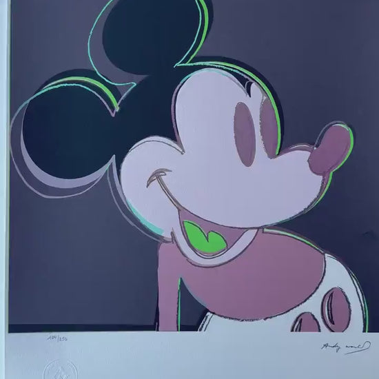 Genummerde editie ANDY WARHOL Mickey mouse zalm Gesigneerd - Certificaat - Leo Castelli - Pop art -- lithograph