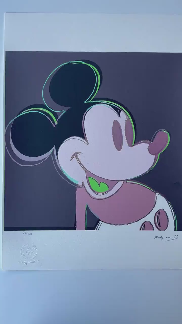 Genummerde editie ANDY WARHOL Mickey mouse zalm Gesigneerd - Certificaat - Leo Castelli - Pop art -- lithograph