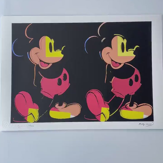 Genummerde editie ANDY WARHOL double mickey  Gesigneerd - Certificaat Leo Castelli - Pop art - lithograph