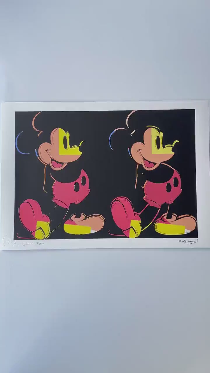 Genummerde editie ANDY WARHOL double mickey  Gesigneerd - Certificaat Leo Castelli - Pop art - lithograph